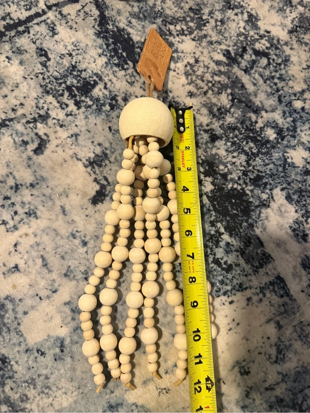 BirdTricks Natural Wood Bead Tassel Parrot Foraging Preening Toy NWT